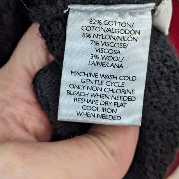 LOFT Ann Taylor Navy and White Sleeve Knit Sweater Size Small Petite - Picture 6 of 6